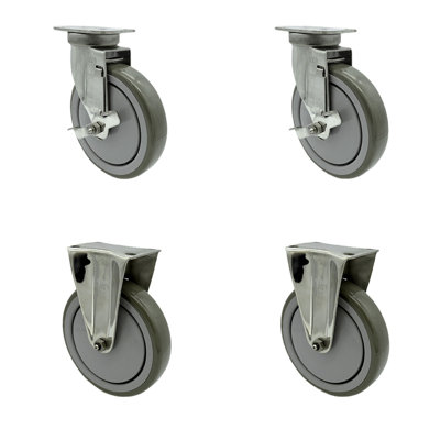 4 Piece Polyurethane Top Plate Caster Set