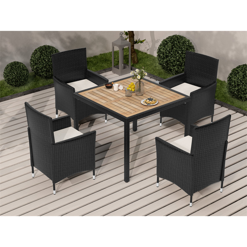 Ensemble repas d'extérieur carré L 36,02 po pour 4 personnes Cyndle