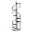 Sheldon 69 Inch Wood Bookcase, Spiral Metal Frame, Staircase Design, Brown-1052869261
