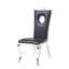 Chaise d'appoint noire et en acier inoxydable avec dossier découpé (ensemble de 2)