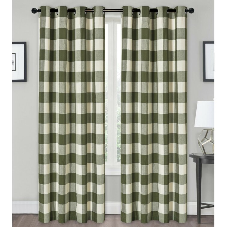 Estiven 2 Pack Classic Buffalo Plaid Checkered Grommet Top Curtains