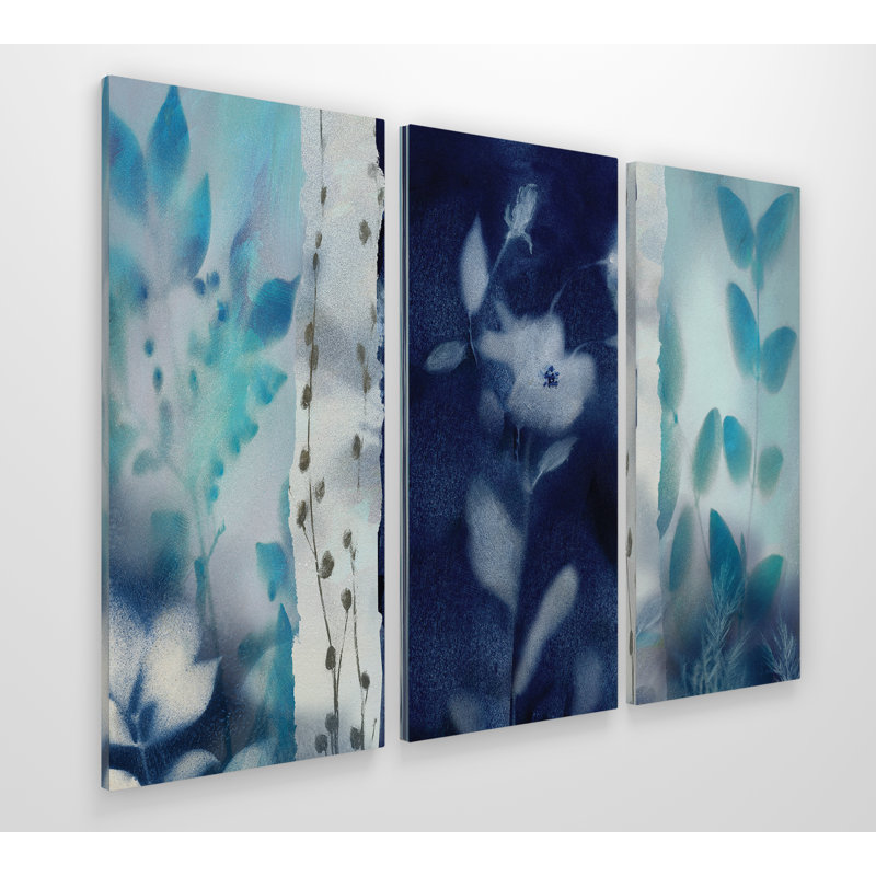 «Indigo Montage», image multi-pièces sur toile tendue, H 24 po x l 36 po x P 1,5 po