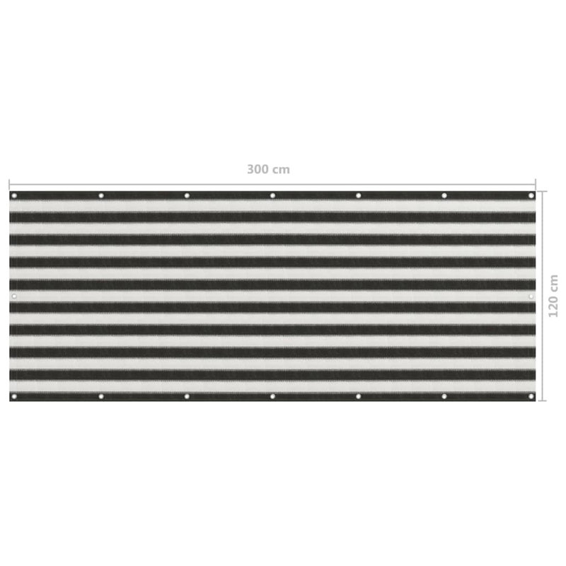 Ceti Anthracite/White Vinyl Fence Panels, 120cm H x 300cm W x 0.15cm D