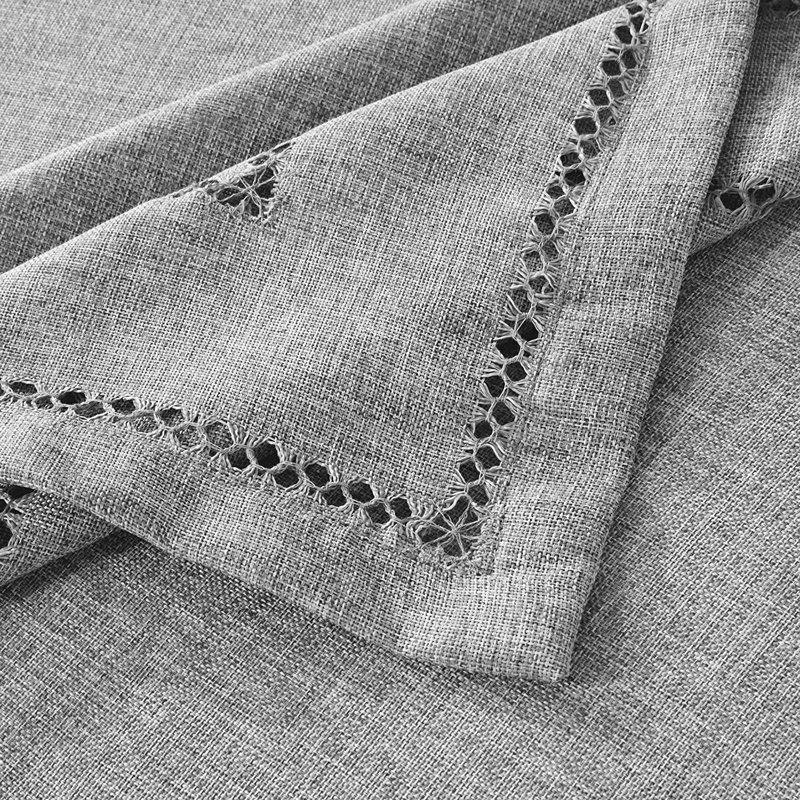 Shoreview Embroidered Vintage Tablecloth, 84" L x 60" W, Gray