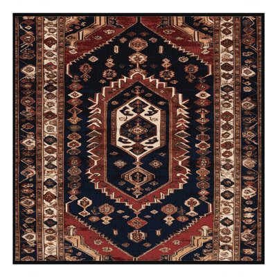Tapis brun turc lavable à la machine