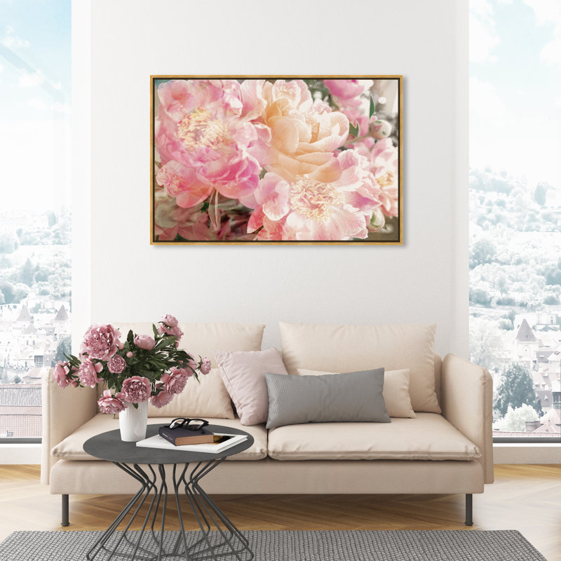 «Floral and Botanical Pe pivons Know Florals» par Oliver Gal - impression d'art graphique, 24 po x 36 po, Cadre flottant doré