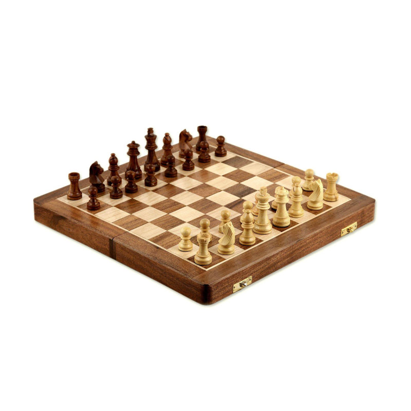 Jeu d'échecs brun fait à la main Atalay