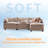 108" Chenille Modular Sectional Sofa with Ottoman, Deep Seat L-Shaped Couch with Side Pockets & 5 Pillows-1528537794