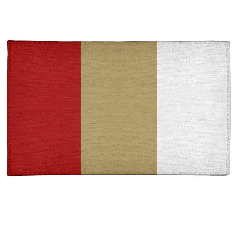 Tapis de zone ivoire à rayures de football san francisco, Rectangle 3 pi x 5 pi