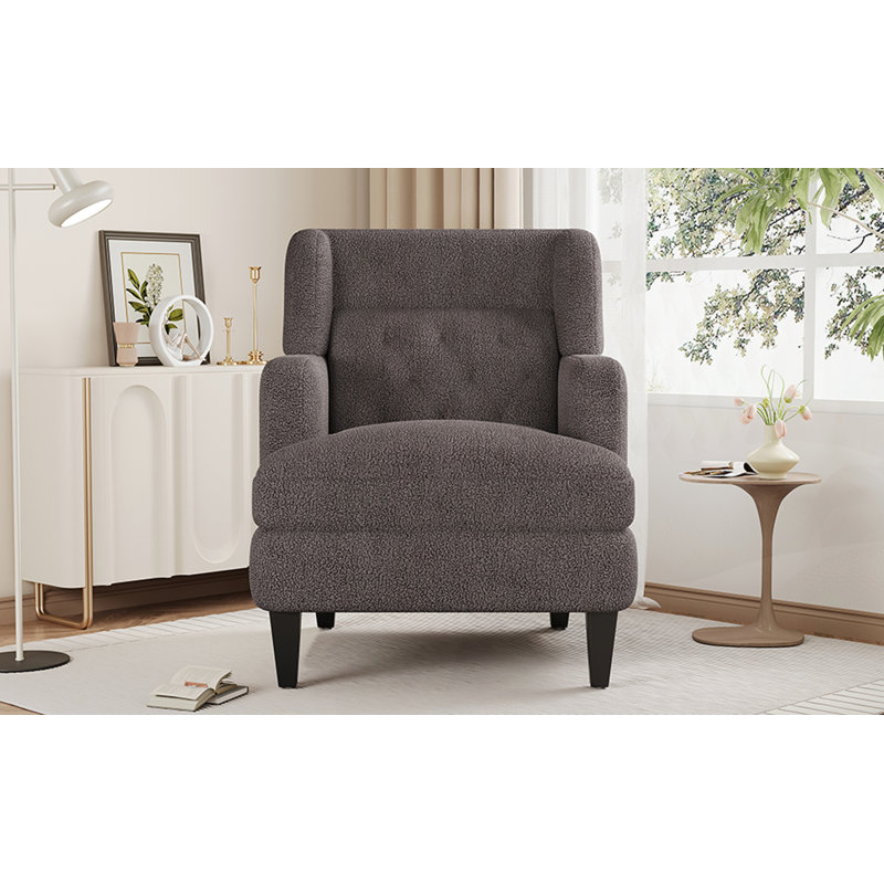 Chaise d'appoint rembourrée et rembourrée, Brun