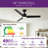 Modern 48" Ceiling Fan with Light and 3 Blades-109078900-109078893