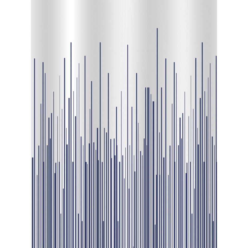 City Shower Curtain, Navy Striped