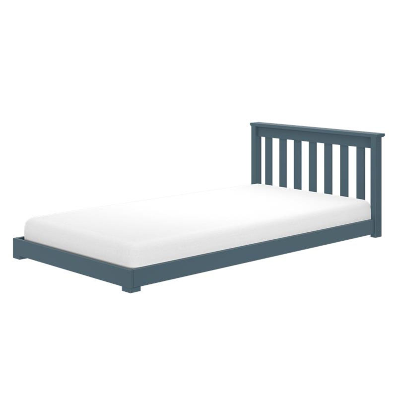 Lit simple au sol Classic, blanc, Misty Blue
