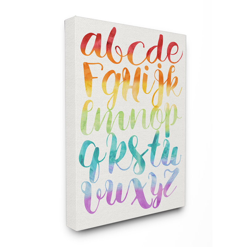 Art mural sur toile ABC, H 30 po x l 24 po x P 1,5 po