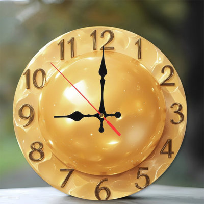 Golden Clock Face With Glowing Sphere
