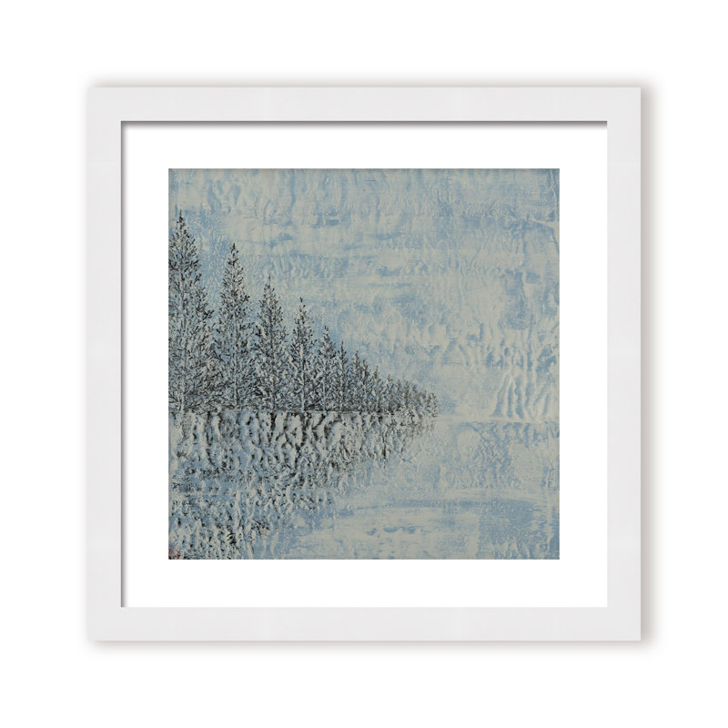 Nature Inspired "Frozen Serenity" Canvas Wall Art By , 30" H x 30" W, Framed Print, Black