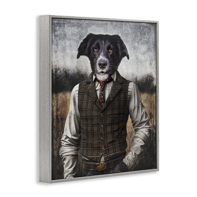 Chien en vêtements coloniaux, estampe numérique par Karen Burke, Estampe numérique Farmhouse, H 30 po x l 24 po