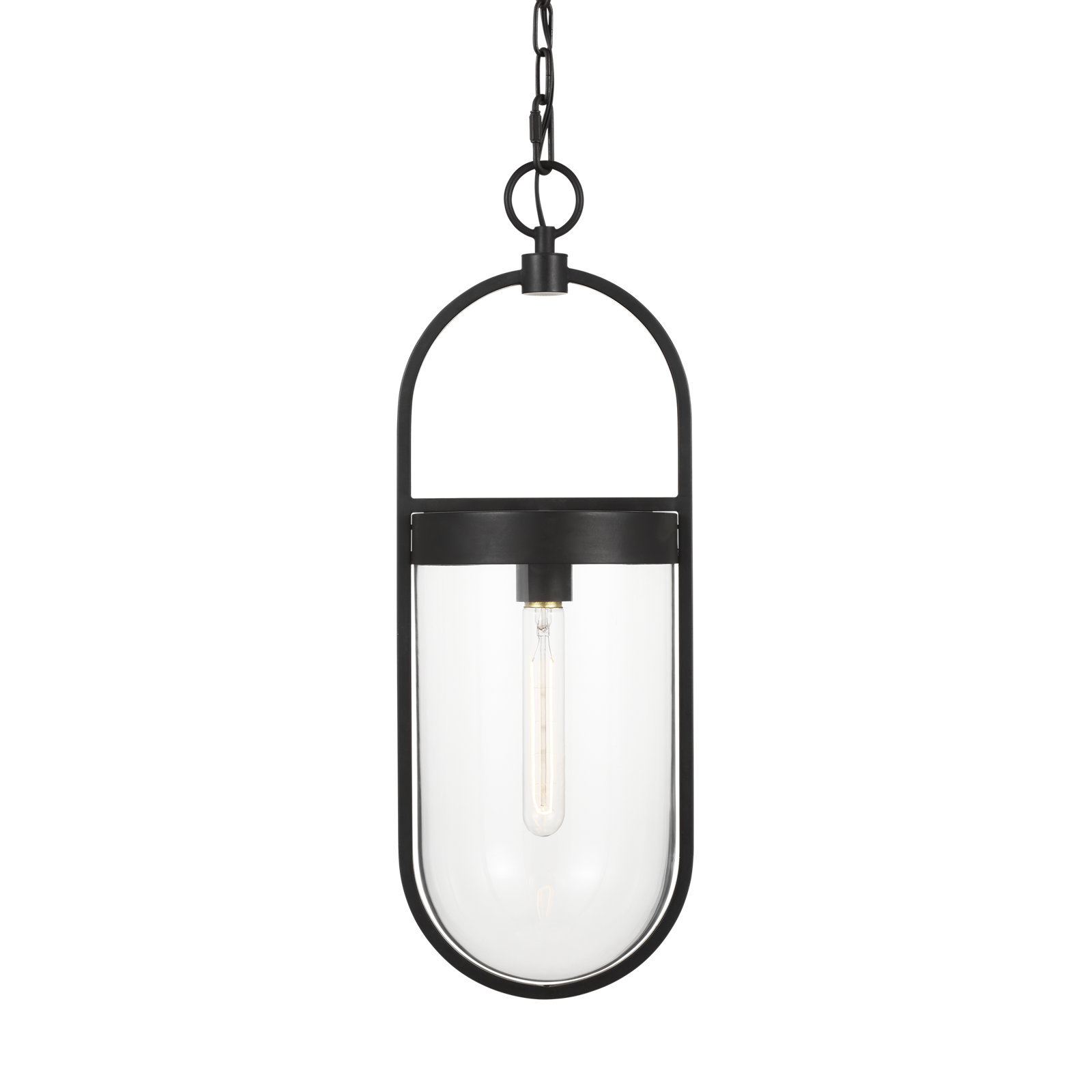 Single Light Glass Dimmable Pendant, 22.75" H x 7.5" W x 8" D, Aged Iron