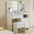 Demri Modern Dressing Table with Led Mirror, 2 Drawers and 6 Shelves