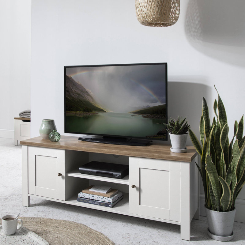 Maryhannah 120cm TV Bench, Alabaster, Alabaster White