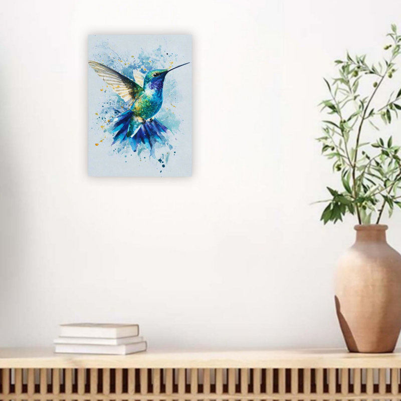 Hummingbird In Flight Unframed Canvas Wall Art