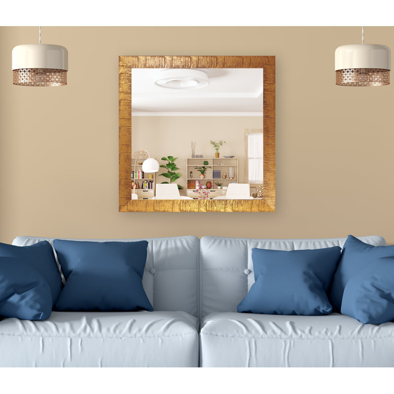 Swithun Wood Flat Wall Mirror, 33.5" H x 33.5" W, Bronze
