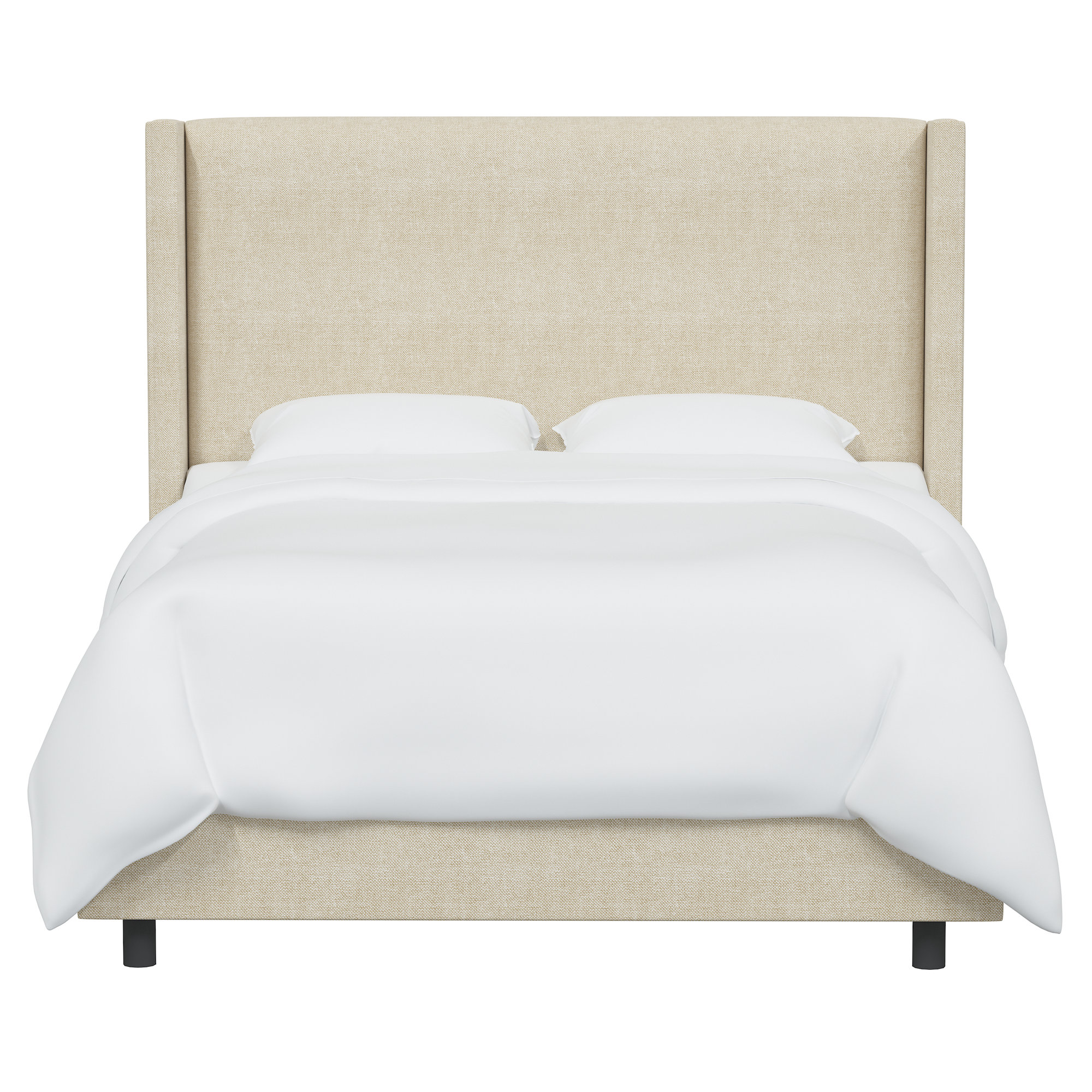 Benson Upholstered Wingback Bed, California King, Beige