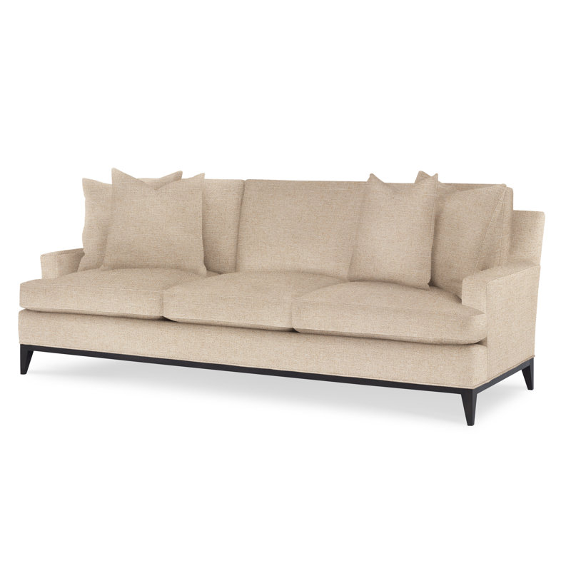 Dapper Upholstered 88'' Sofa, Elise Flax, Vintage Ebony