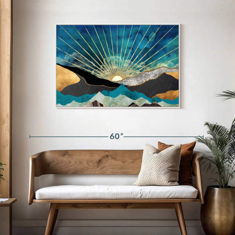 Sunrise Abstract, Floating Frame White, 43" X 29"
