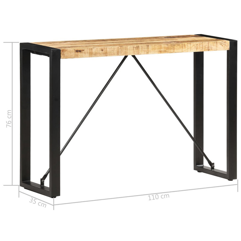 Witkowski Solid Wood Top Console Table, H76 x W110 x D35cm