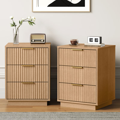 3-Drawer Nightstand,Set of 2