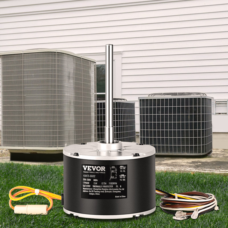 Condenser Fan Motor 5KCP39GFS166S, 3S003, 1/5 HP 208-230V, 825RPM, 5.7" H x 3.9" W x 3.9" D