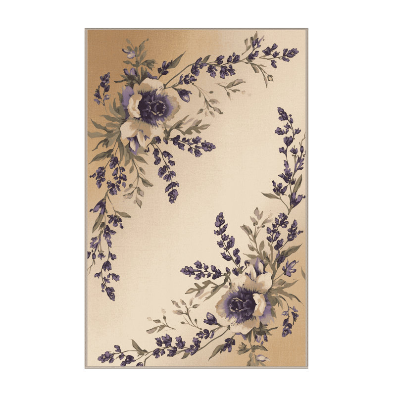 Tapis beige lavable à la machine Paesyn, 5 x 7