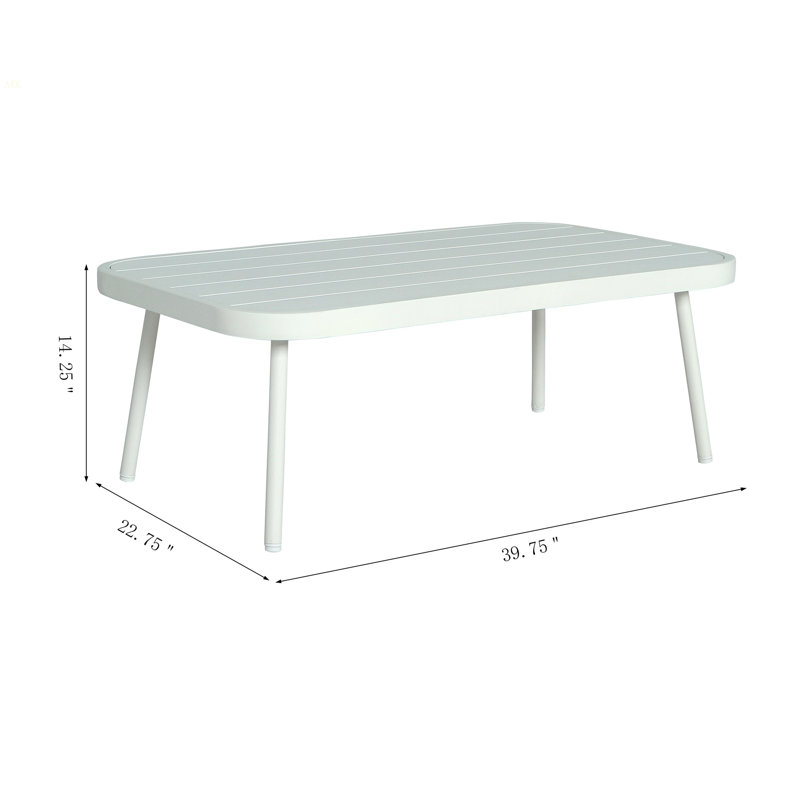 Causeuse et table en acier Mariano, Gris, Blanc cassé