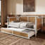 Lit de jour en rotin de style traditionnel avec lit gigogne simple pour un espace limité-1886611660-1886611662