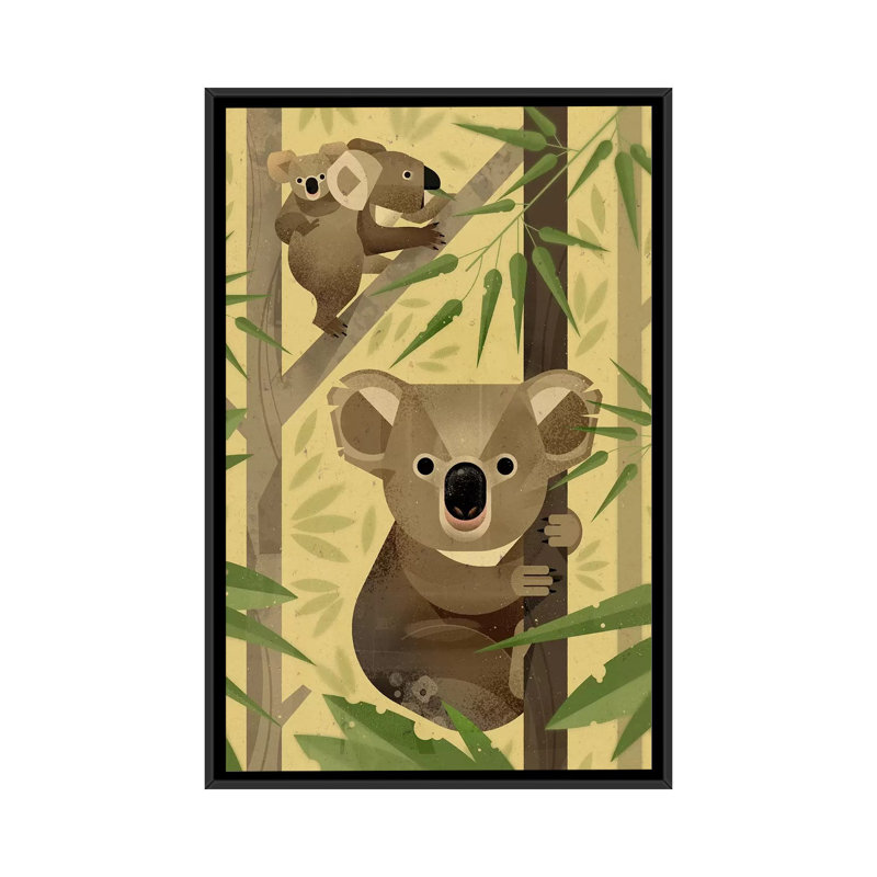 Koala by Dieter Braun - Print on Canvas, 101.6 cm H x 66.04 cm W, Black Framed