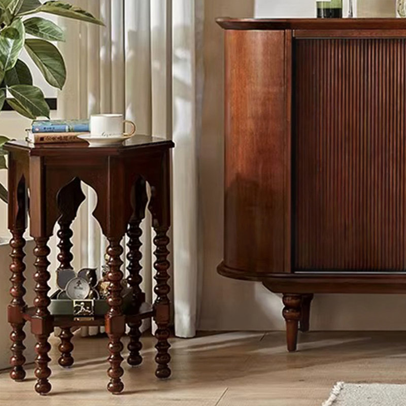 Table de bout Retro, Brun noyer