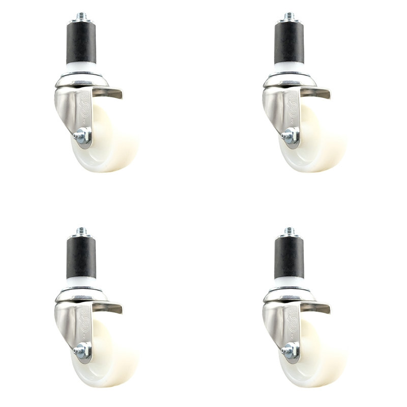 Ensemble de roulettes extensibles pivotantes en nylon, H 3 po x l 3 po