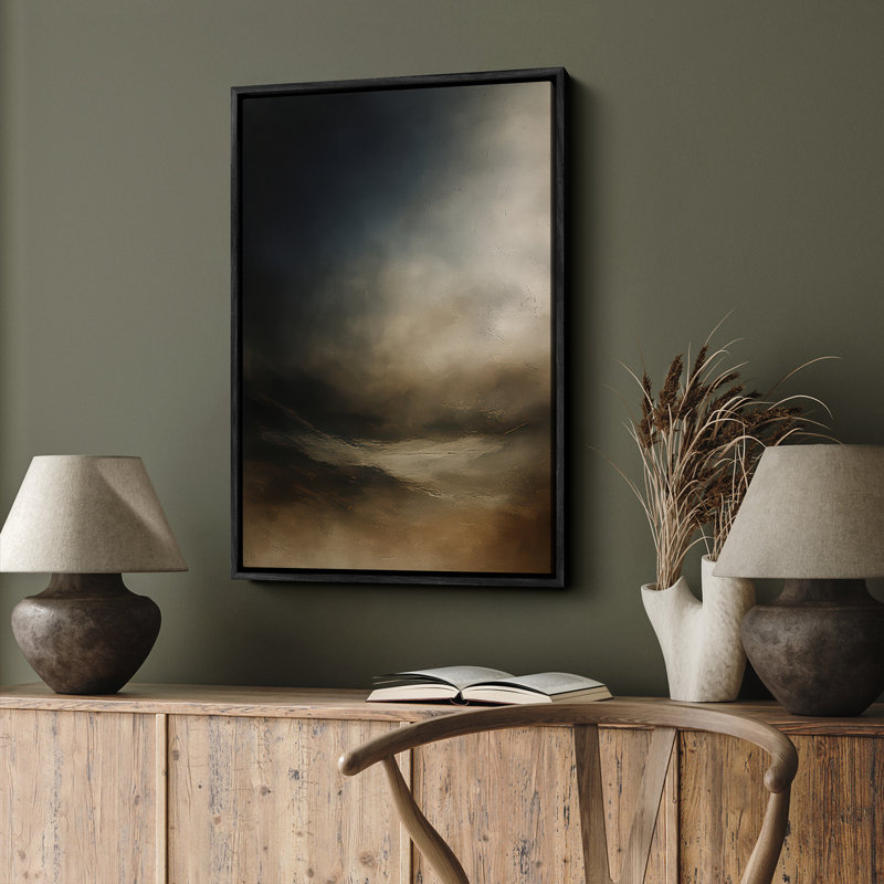 Art mural encadré abstrait rétro antique classique pour chambre à coucher, Noir, H 24 po x l 16 po