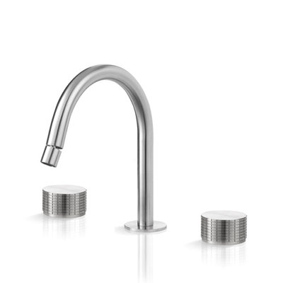 Acquaco Linki Kronos Deck Mount Three-Hole Widespread Bidet Faucet with 6'' Spout Reach
