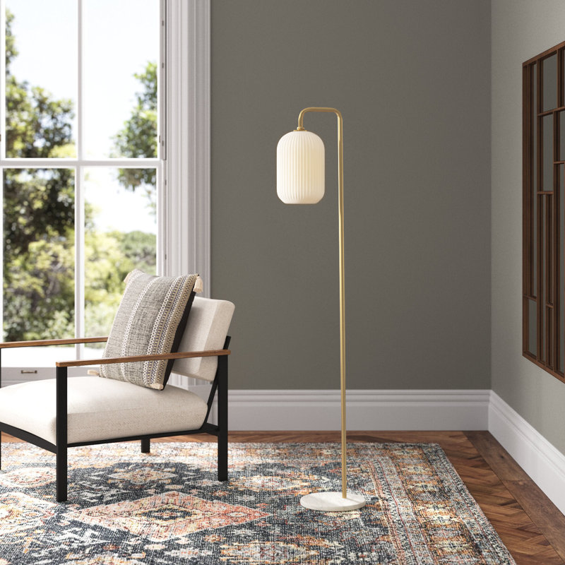 Dyson 60'' Gold/White Arched Floor Lamp