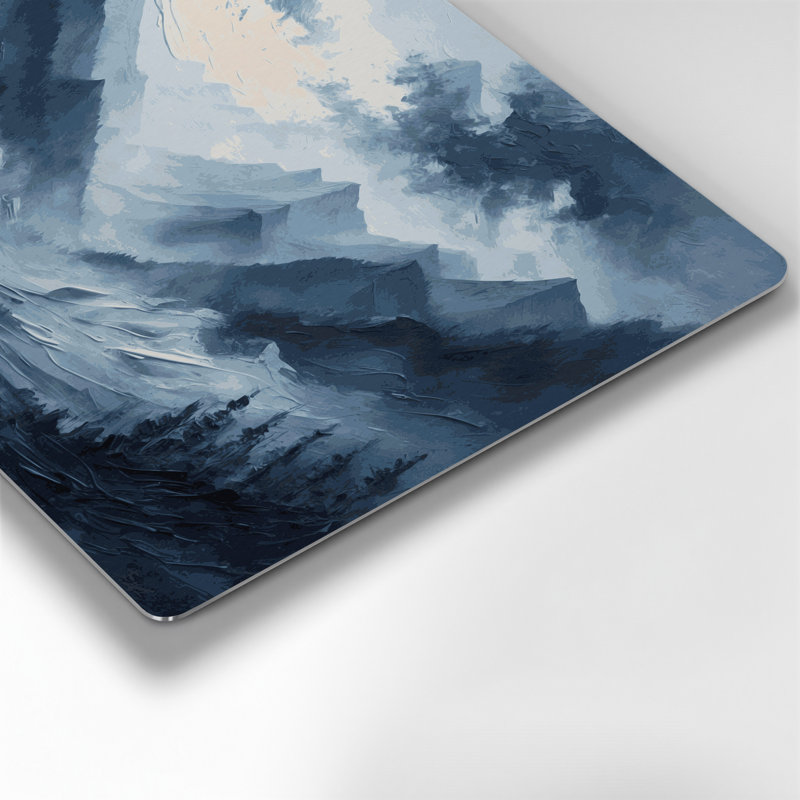 Art d'Halloween, paysages brumeux en métal gris, H 11 po x l 14 po