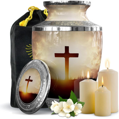 Transcendent Cross Urn For Ashes Adult Male/Female, Cremation Urns For Human Ashes Adult Man/Woman