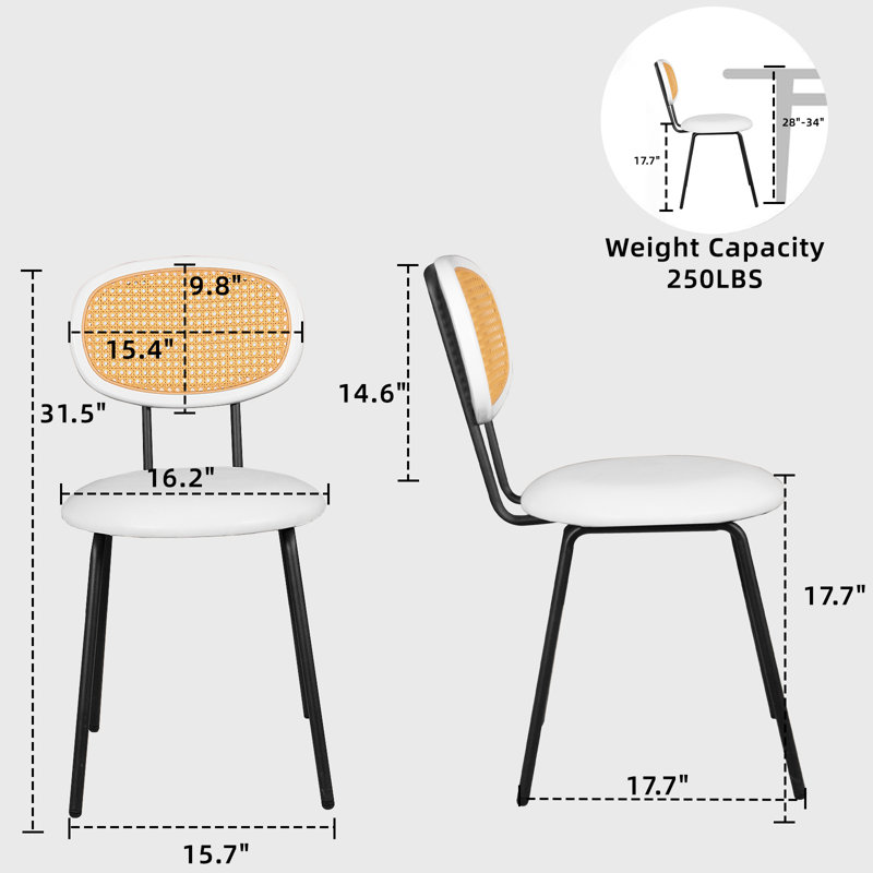 Chaise d'appoint Bebi King (ensemble de 4), Blanc