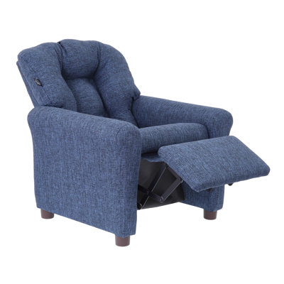Traditional Kids Recliner Linen, Sapphire