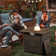 Chalsea 4 - Person Swivel Glide Chair Outdoor Seating Group with Fire Pit with Cushions
