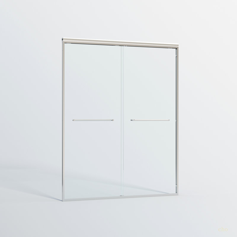 56-60 In. W X 72 In. H Double Sliding Shower Door, Semi-Frameless Bypass Bathroom Sliding Door With 1/4" (6Mm) Tempered Glass For Walk-In Shower, Chrome 24D03-60CX