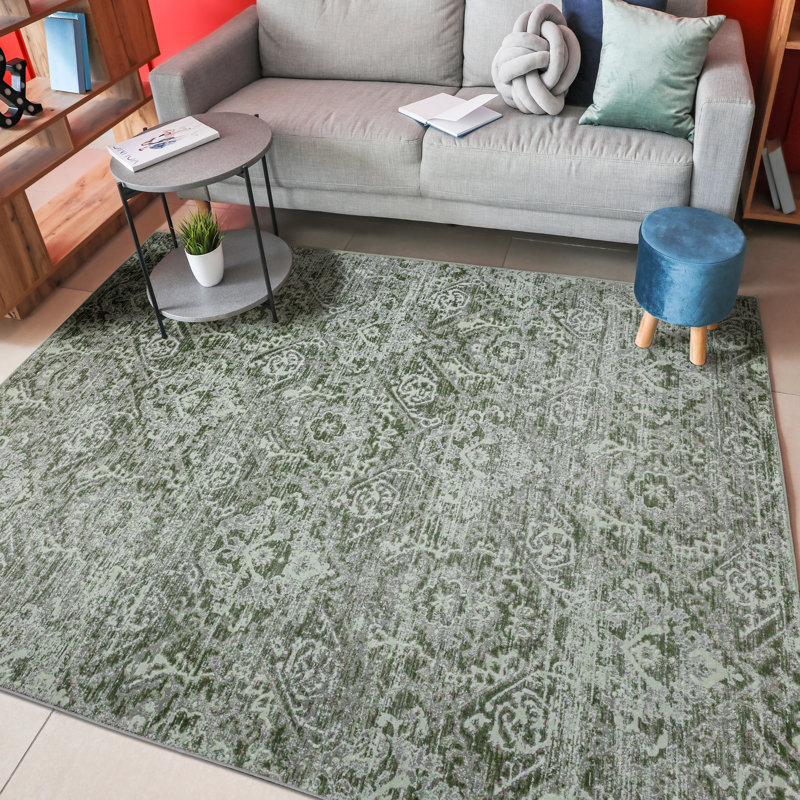Tapis vert Aidy 1244, Rectangle 5 pi 3 po x 7 pi 3 po