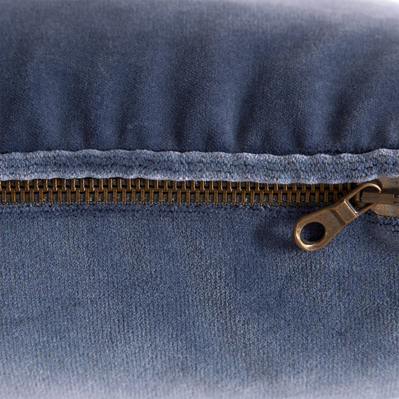 DIVAN Velvet Pillow Cover & Insert, Blue, Rectangle 13"H x 22"W
