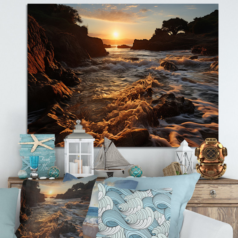 Beach Photo Serene Shores VI - Nautical & Beach Canvas Wall Art, 24" H x 32" W, Toile tendue